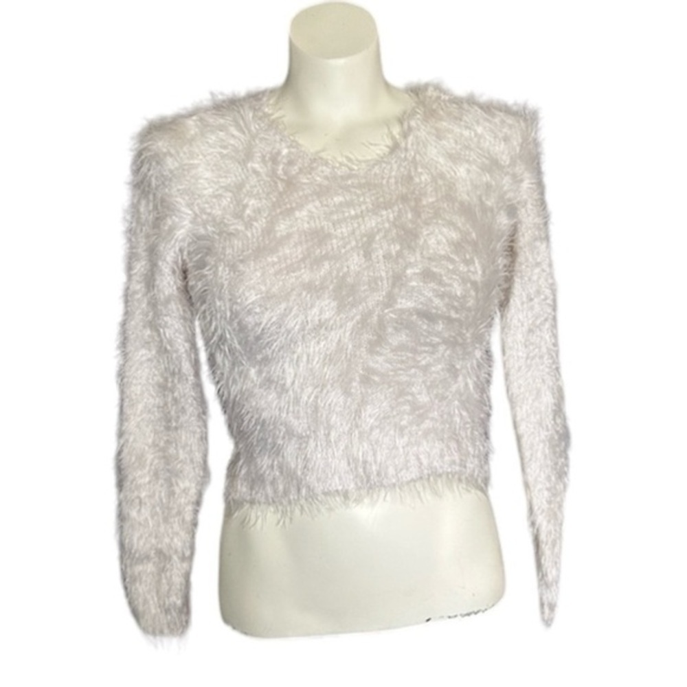 Jessica Simpson White Crop Sweater Large